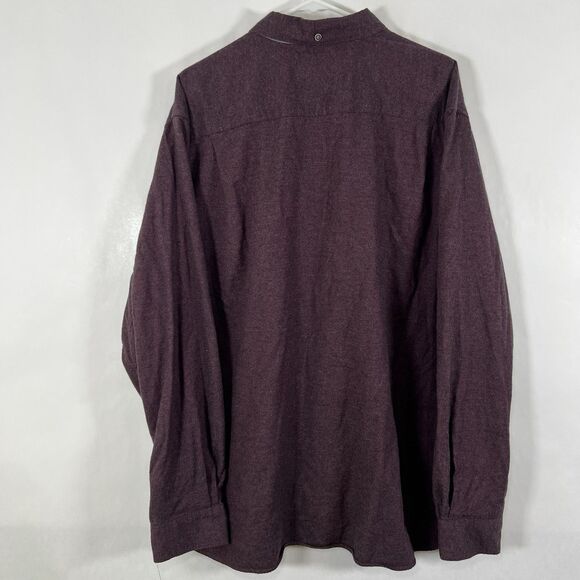 32 Bar Blues Button Down Flannel Shirt Mens Size XXL 2XL Maroon Cotton Cashmere - Picture 11 of 13